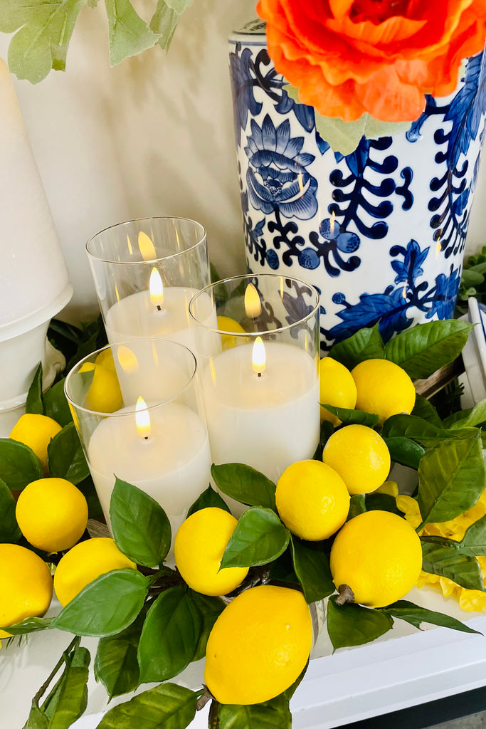19 Inch Lemon & Foliage Candle Ring / Wreath