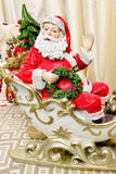 12.75 Inch Glittered Santa in Sleigh