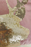 Sparkling Velvet Reindeer Pillow