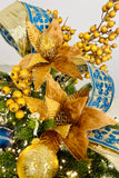 Amber Poinsettia on Clip, Set of 6
