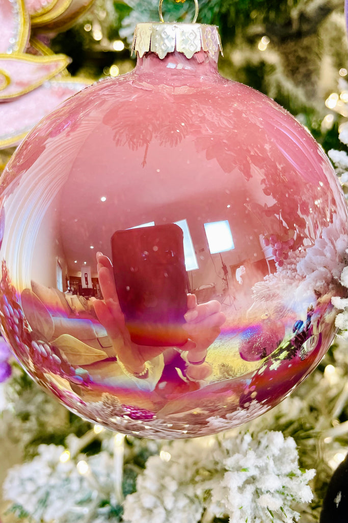 Iridescent Ball Glass Ornaments, Set of 6