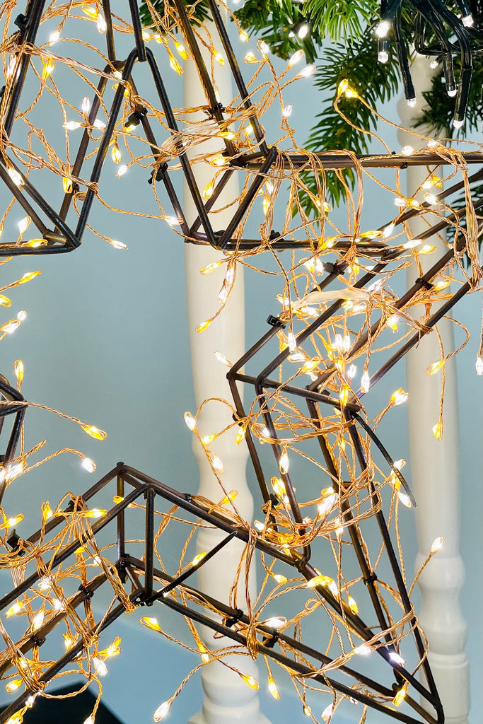 Outdoor Metal Star with Cluster Lights
