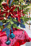 Rich Blue Glass Drop Ornaments, Set of 2