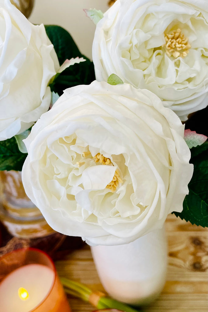 Set of 6 Real Touch Austin Rose Stems