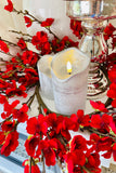 19 Inch Red Cherry Blossom Candle Ring / Wreath