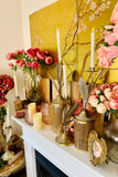 Gold Metal Leaves Candleholder