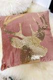Sparkling Velvet Reindeer Pillow