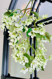 White and Green Flower Blossom Branches, Set of 2