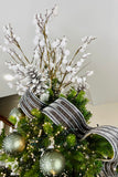 34 Inch Glittered White Mini Snowball Branch, Set of 2
