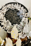 Grey Mini Snowy Brush Tree Ornaments, Set of 8