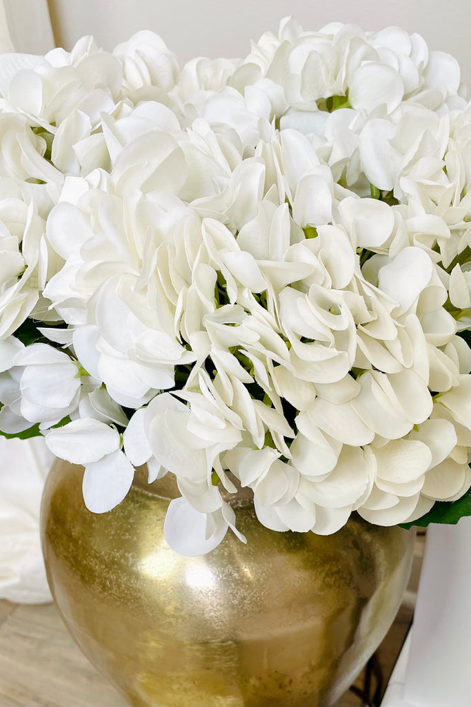 20" Real Touch White Hydrangea Stem, Set of 6