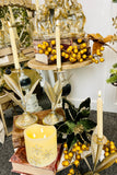 Gold Metal Leaves Candleholder