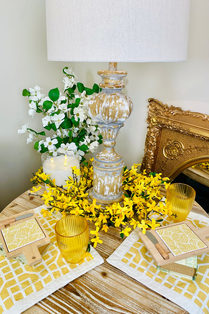 Forsythia Candle Ring / Wreath, Choice of Size