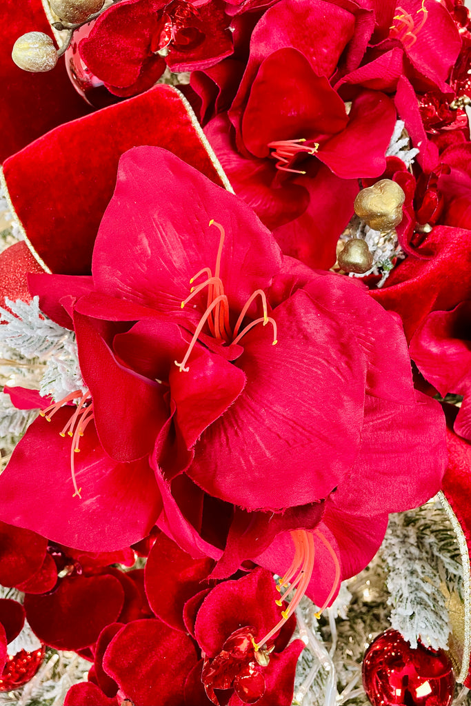 Red Amaryllis Stem, Set of 2