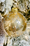 European Glass Butterscotch w/ branches Glass Ornaments, Set of 6