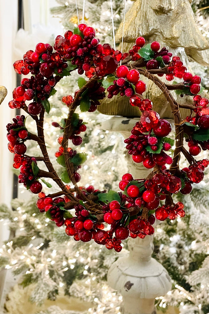 8" Red Beaded Wreath
