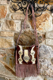 Leather Haircalf Crossbody with Embellishment