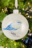 Matte Winter Birds European Glass Ornaments, Set of 6