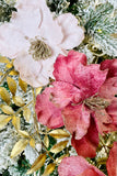 Grand Blooming Flower and Gold Leaf Pick, Choice of Color, Set of 2