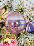 Iridescent Ball Glass Ornaments, Set of 6