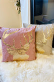 Sparkling Velvet Reindeer Pillow