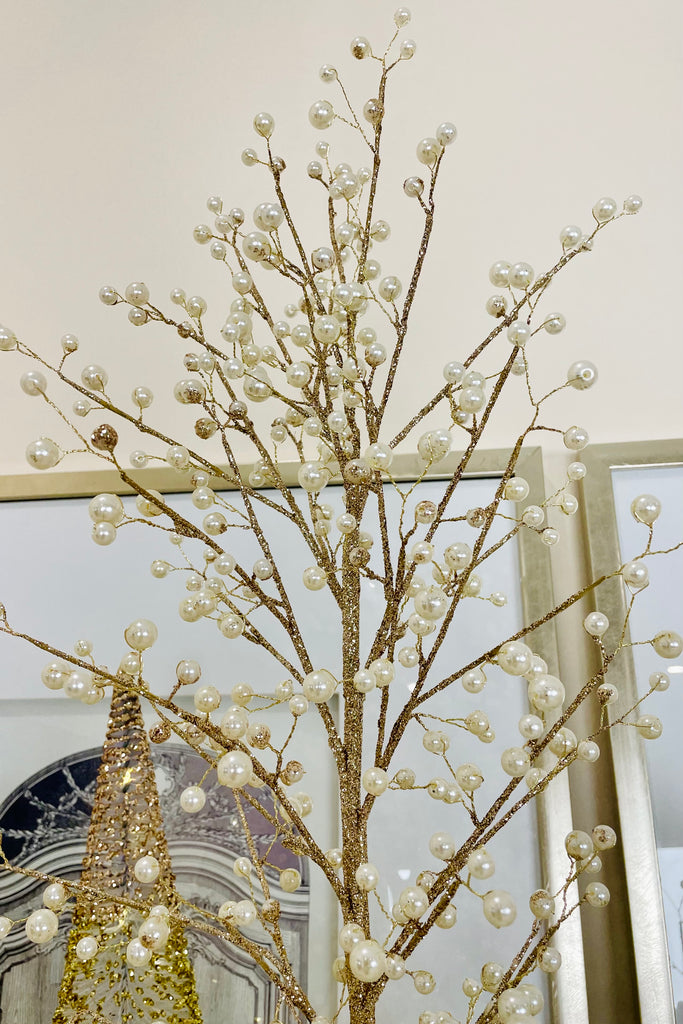 33" Glittered Tree with Pearls