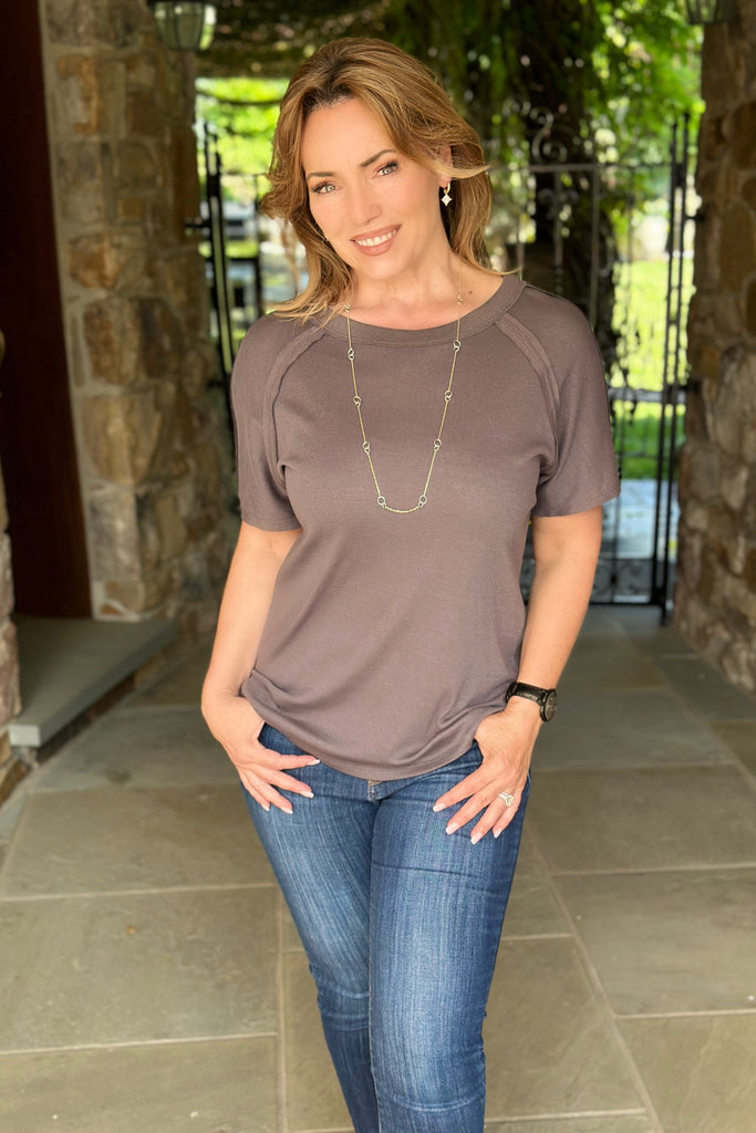 Charcoal Knit Top