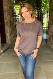 Charcoal Knit Top