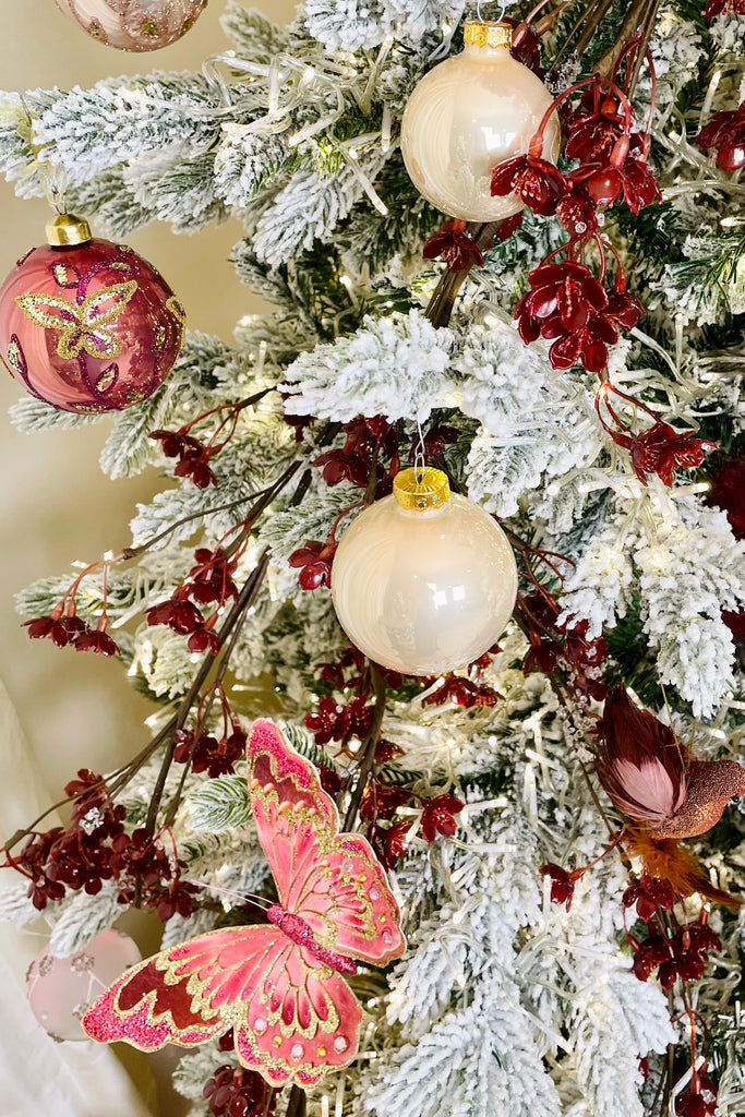 Bordeaux Delicate Flower Garland with Crystals