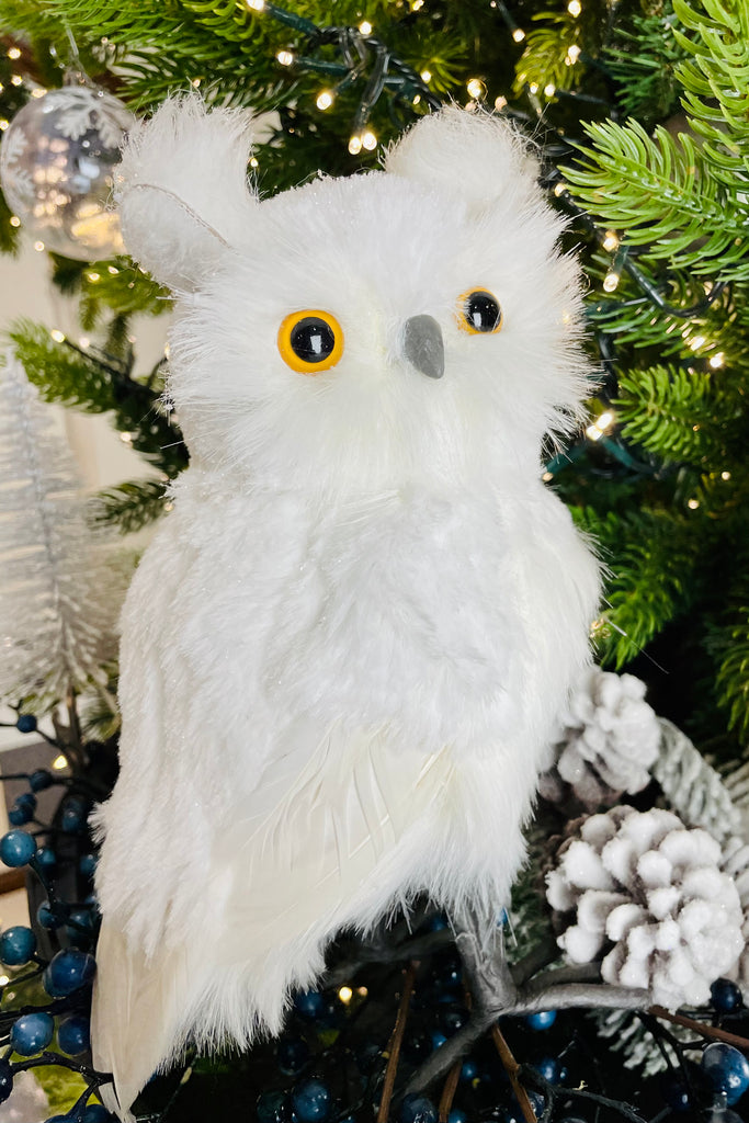White Winter Owls, Set of 2