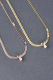 Sterling Herringbone Necklace with 1/10ct Diamond Slide Pendant