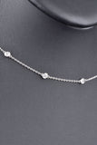 14K White Gold 1ct Bezel Set Diamond Station Necklace