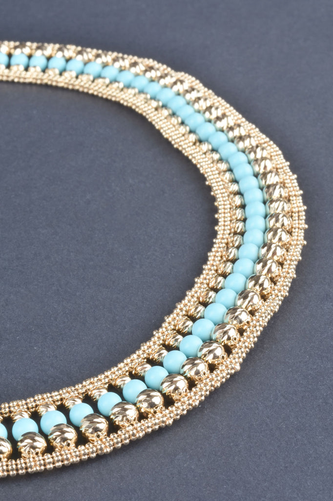 Florentine Handmade Woven Beaded Gemstone Necklace