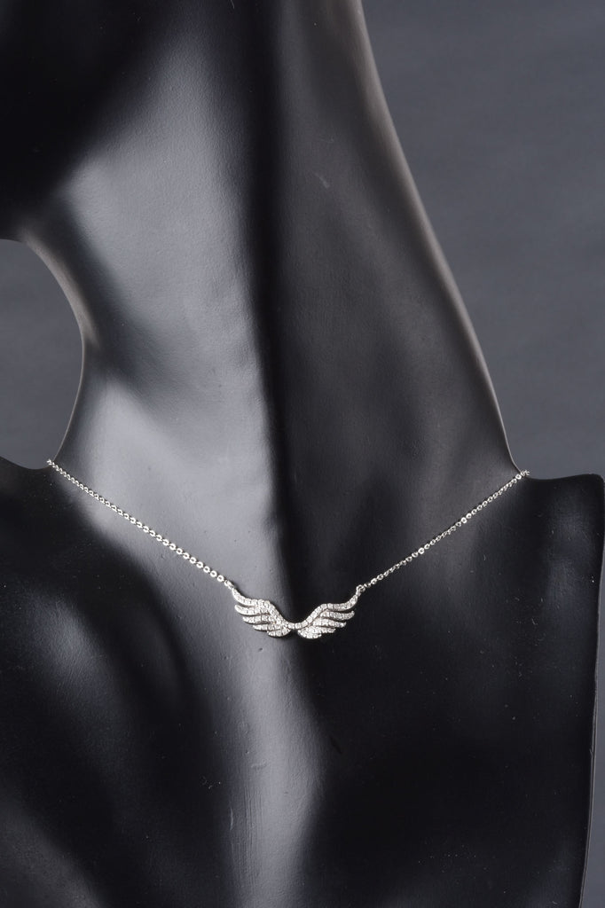 Sterling .40ct Diamond Angel Wing Necklace