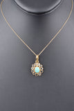 1/2ct Maharaja Polki Diamond and Turquoise Pendant with Chain