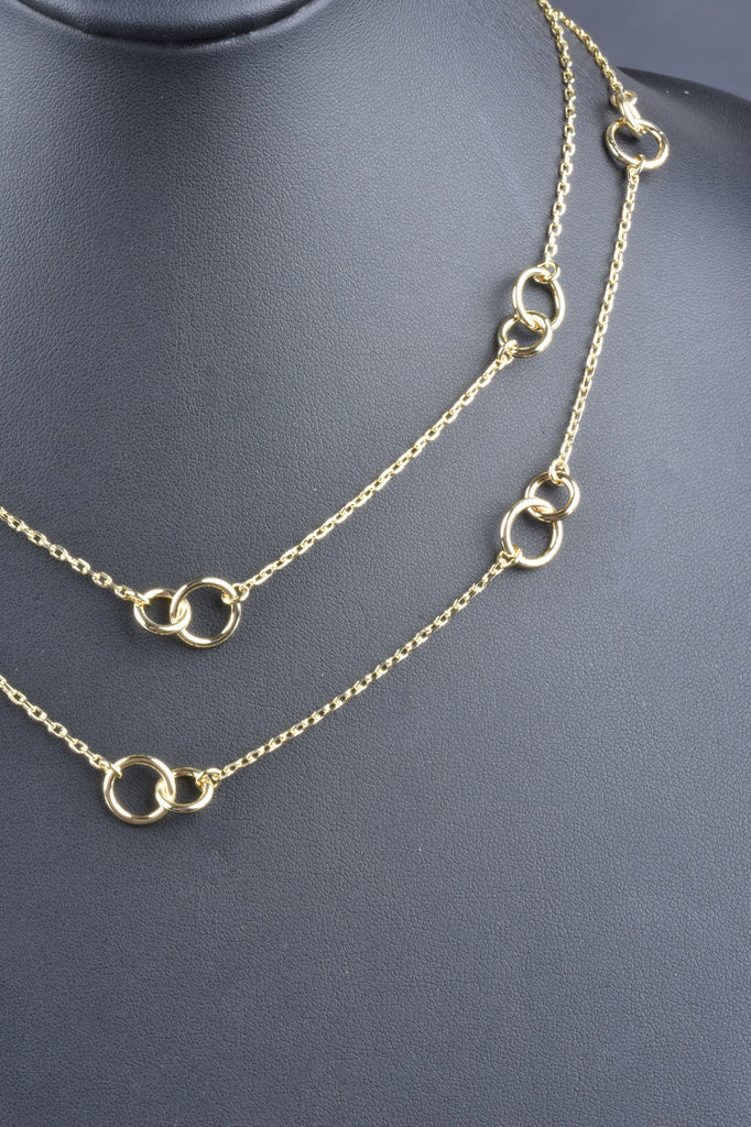 Italian Handmade Double Circle Love Station Necklace