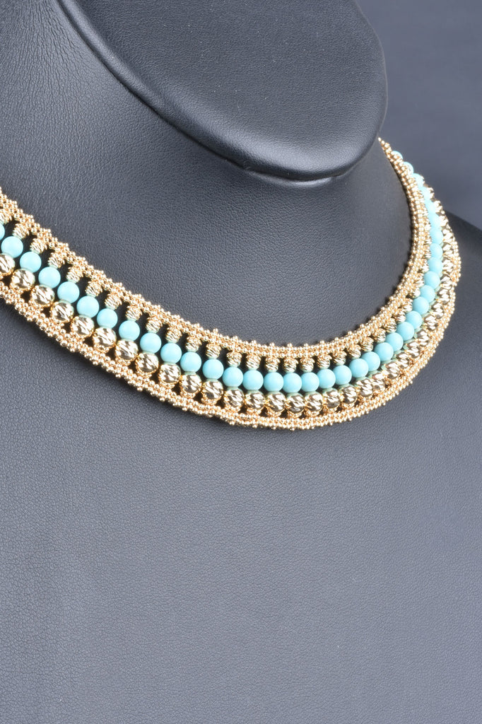 Florentine Handmade Woven Beaded Gemstone Necklace