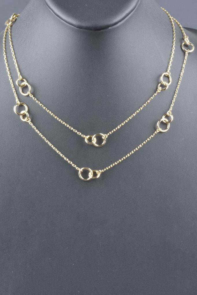 Italian Handmade Double Circle Love Station Necklace