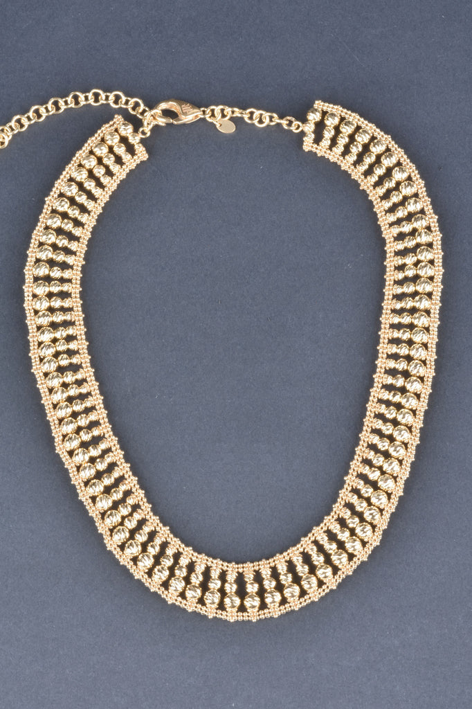 Florentine Handmade Woven Beaded Gemstone Necklace