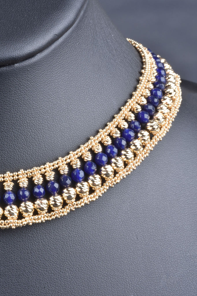 Florentine Handmade Woven Beaded Gemstone Necklace