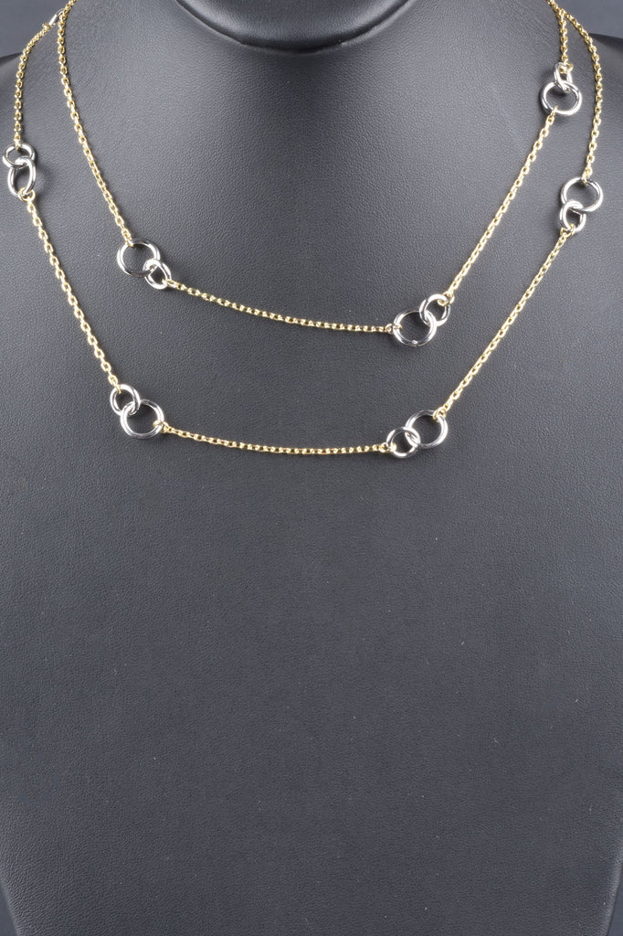 Italian Handmade Double Circle Love Station Necklace