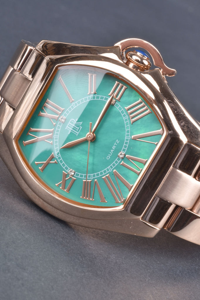 Italian Green Mother of Pearl Luxury Tonneau Watch
