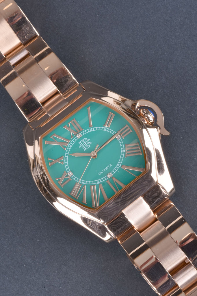 Italian Green Mother of Pearl Luxury Tonneau Watch