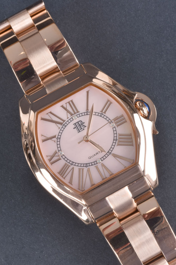 Italian Pink Mother of Pearl Luxury Tonneau Watch