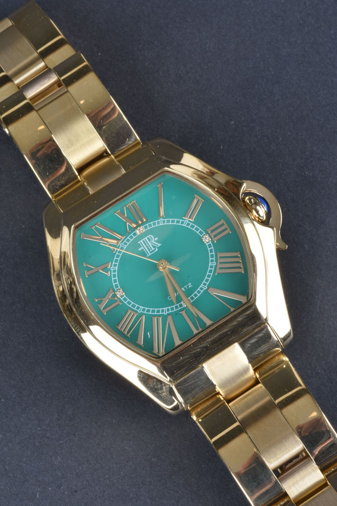 Italian Green Mother of Pearl Luxury Tonneau Watch
