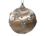 Bejeweled Champagne Silky Spun Ornaments, Set of 6