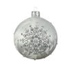 White Ice Snowflake European Glass Ornaments, Set of 6