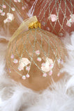 Translucent Pink Glitter Net European Glass Ornaments