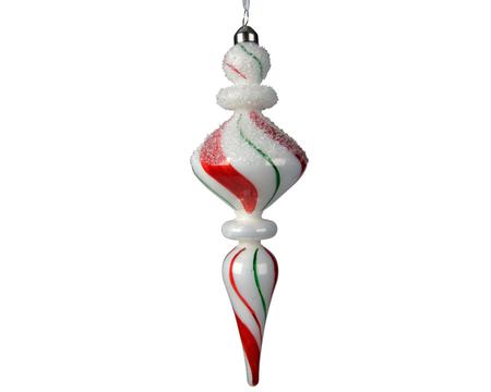 Candy Ribbon Striped Glass Finials, Set of 2
