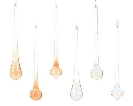 Ombre Glass Icicles, Set of 6